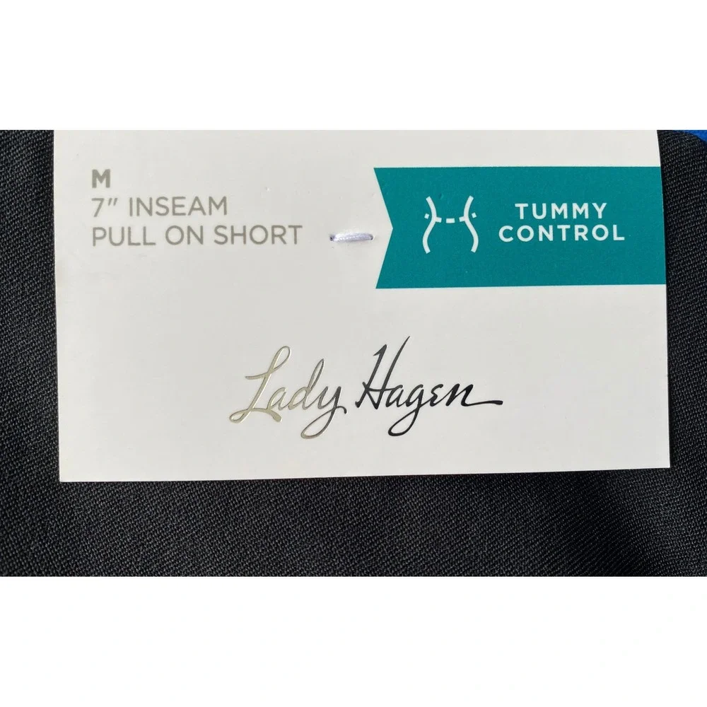 Lady Hagen Womens Tummy Control Golf Short Black 7in Inseam WGH14401 Size Medium